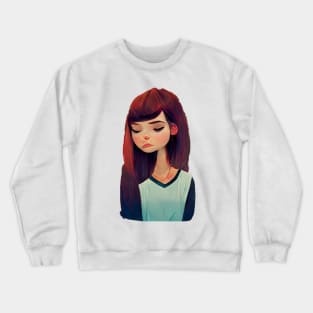 Sad cute girl Crewneck Sweatshirt